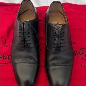 Christian Louboutin Black Leather Oxfords